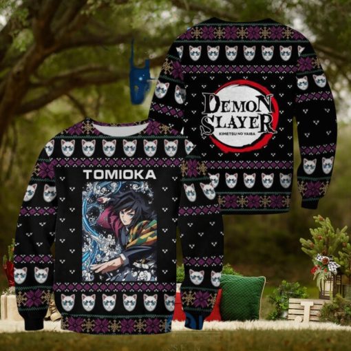 Demon Slayer Anime Giyu Tomioka Knitting Christmas All Over Printed 3D Shirt