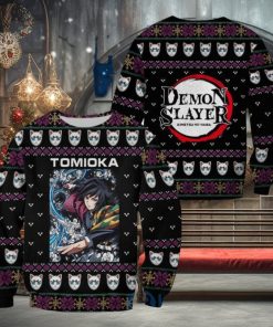 Demon Slayer Anime Giyu Tomioka Knitting Christmas All Over Printed 3D Shirt