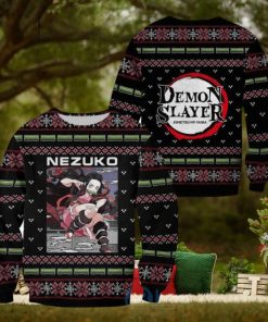 Demon Slayer Anime Nezuko Kamado Knitting Christmas All Over Printed 3D Shirt