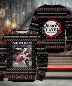 Demon Slayer Anime Nezuko Kamado Knitting Christmas All Over Printed 3D Shirt