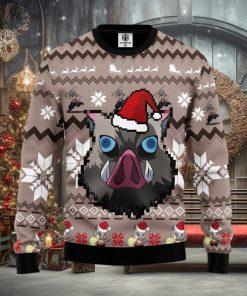 Demon Slayer Kimetsu No Yaiba Hashibira Inosuke Thanksgiving Women Mens Ugly Christmas Sweater