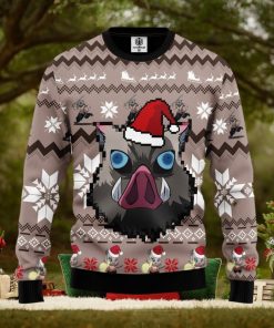 Demon Slayer Kimetsu No Yaiba Hashibira Inosuke Thanksgiving Women Mens Ugly Christmas Sweater