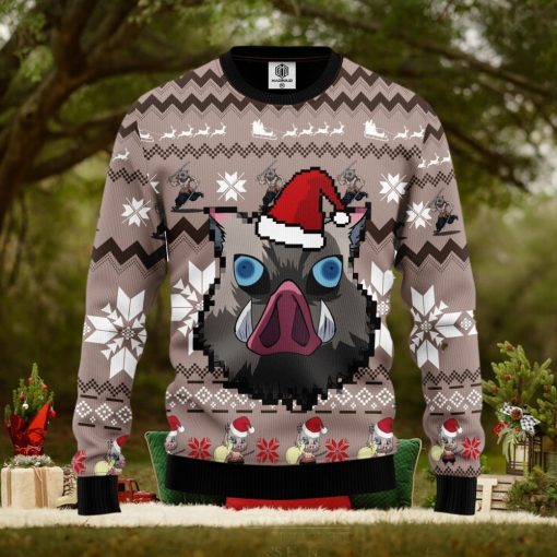 Demon Slayer Kimetsu No Yaiba Hashibira Inosuke Thanksgiving Women Mens Ugly Christmas Sweater