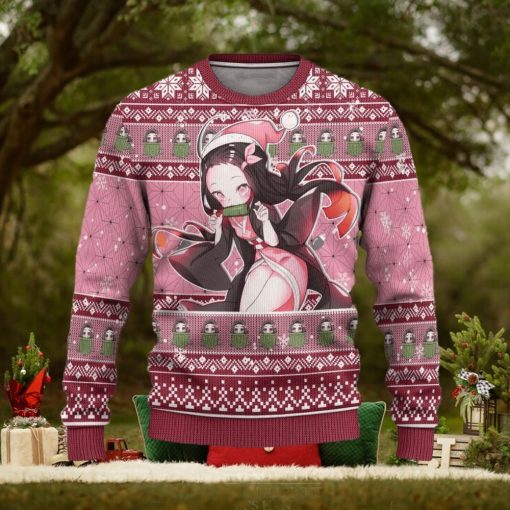 Demon Slayer Nezuko Kamado Anime Ugly Christmas Sweater 3D Gift For Men And Women Xmas Gift