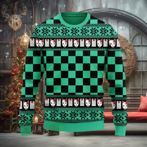 Demon Slayer Tanjro Ugly Christmas Sweater 3D Gift For Men And Women Anime Xmas Gift