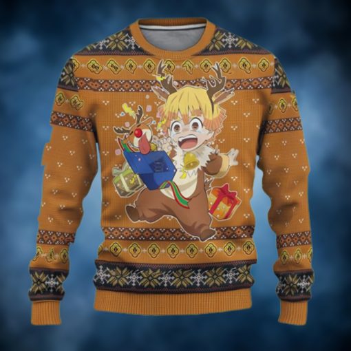 Demon Slayer Zenitsu Chibi Ugly Christmas Sweater
