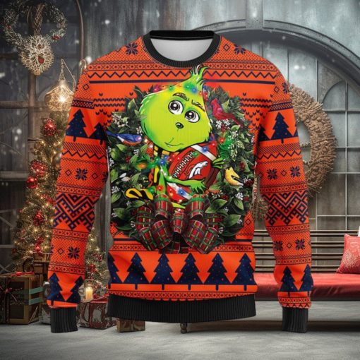 Denver Brocos Grinch Hug Christmas Ugly Sweater