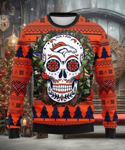 Denver Brocos Skull Flower Ugly Christmas Ugly Sweater