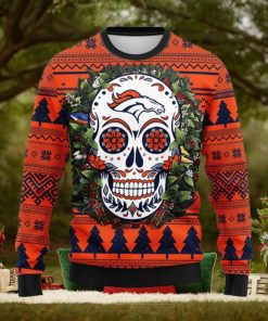 Denver Brocos Skull Flower Ugly Christmas Ugly Sweater