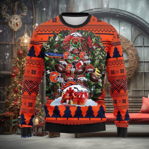 Denver Brocos Tree Ugly Christmas Fleece Sweater