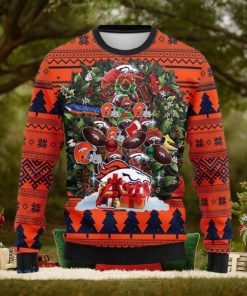 Denver Brocos Tree Ugly Christmas Fleece Sweater