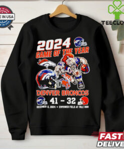 Denver Broncos 2024 Game of the Year 41 32 score mascot shirt