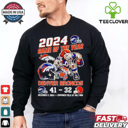 Denver Broncos 2024 Game of the Year 41 32 score mascot shirt