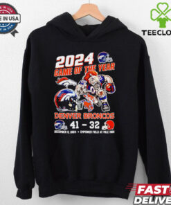 Denver Broncos 2024 Game of the Year 41 32 score mascot shirt