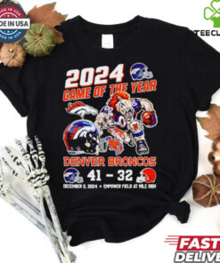Denver Broncos 2024 Game of the Year 41 32 score mascot shirt