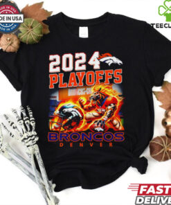 Denver Broncos 2024 Playoffs mascot fire shirt