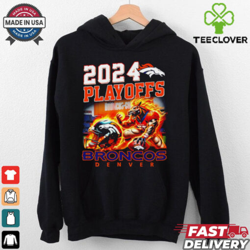 Denver Broncos 2024 Playoffs mascot fire shirt