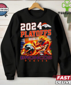 Denver Broncos 2024 Playoffs mascot fire shirt