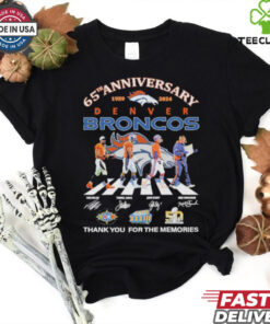 Denver Broncos 65th Anniversary 1959 2024 Legend Von Miller Terrell Davis John Elway And Mike Shanahan Signatures Shirt
