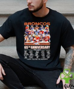 Denver Broncos 65th Anniversary 1959 2024 Thank You For The Memories T Shirt
