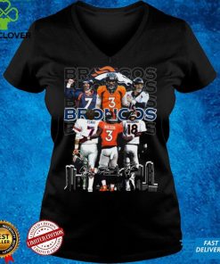 Denver Broncos 7 John Elway 3 Russell Wilson 18 Peyton Manning signatures T Shirts