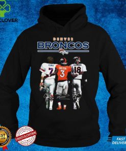 Denver Broncos 7 John Elway 3 Russell Wilson 18 Peyton Manning signatures TShirt