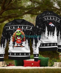 Denver Broncos Black Grinch Turkey Disguise Thankgiving Ugly Christmas Sweater Gift Holidays