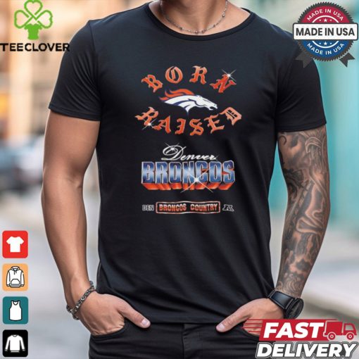 Denver Broncos Born x Raised Black Chrome Rocker Shirt