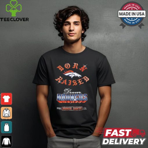 Denver Broncos Born x Raised Black Chrome Rocker Shirt