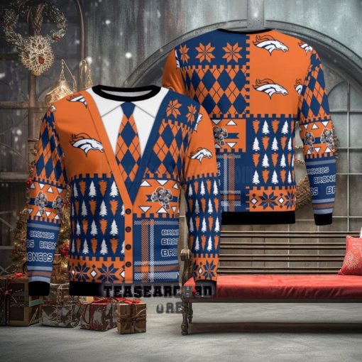 Denver Broncos Cardigan NFL Ugly Christmas Sweater