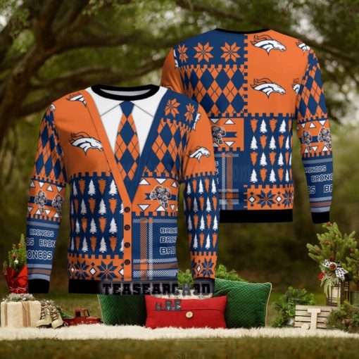 Denver Broncos Cardigan NFL Ugly Christmas Sweater