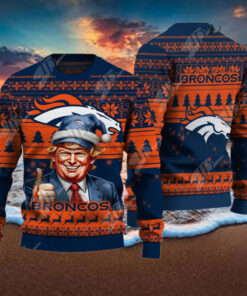 Denver Broncos Christmas Donald Trump Knitted Sweater