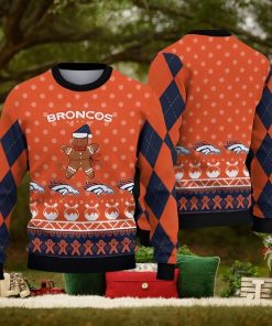 Denver Broncos Christmas Gingerbread Man Ugly Sweater For Men Women