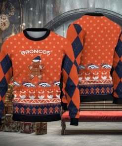 Denver Broncos Christmas Gingerbread Man Ugly Sweater For Men Women