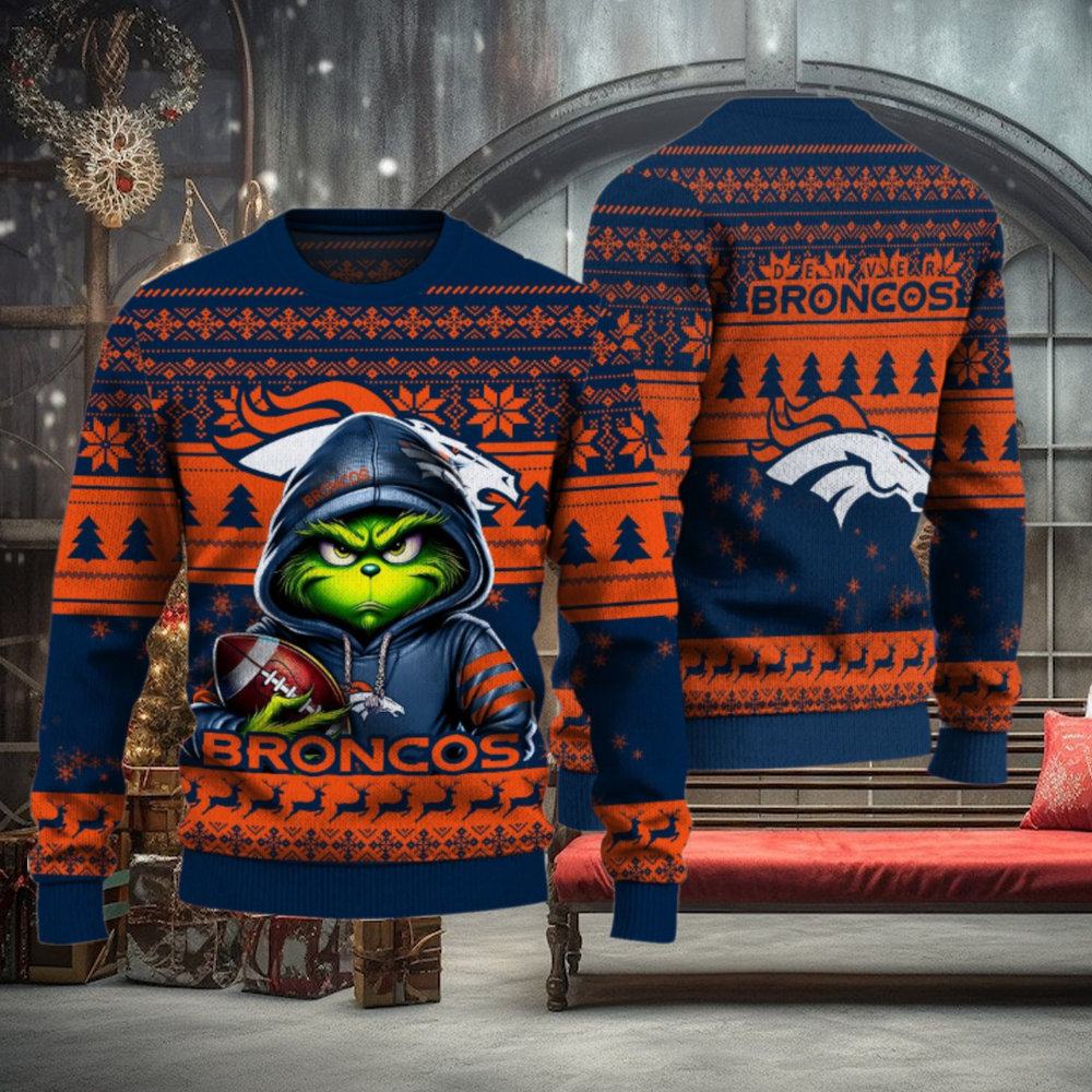 Denver Broncos Christmas Grinch Knitted Sweater Denver Broncos Christmas Grinch Knitted Sweater