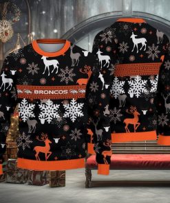 Denver Broncos Christmas Pattern All Over Print Mulled Ugly Sweater