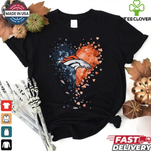 Denver Broncos Crystal Heart Shirt