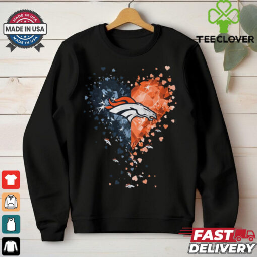 Denver Broncos Crystal Heart Shirt