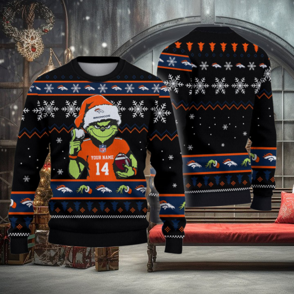 Denver Broncos Custom Chrismas Ugly Sweater Denver Broncos Custom Chrismas Ugly Sweater