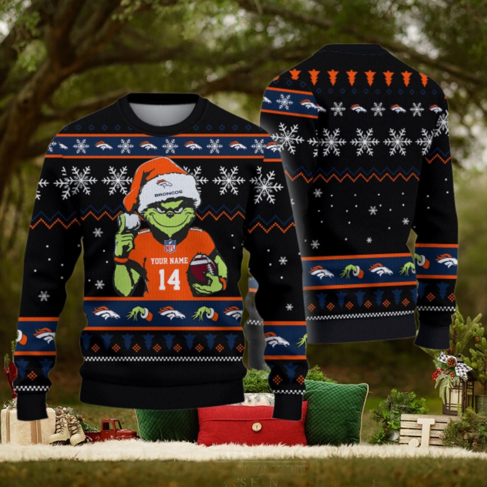 Denver Broncos Custom Chrismas Ugly Sweater Denver Broncos Custom Chrismas Ugly Sweater