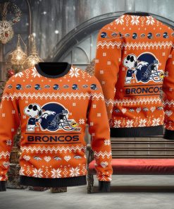 Denver Broncos Cute The Snoopy Show Football Helmet Ugly Xmas Sweater