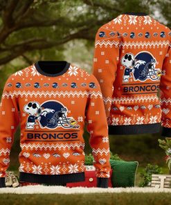 Denver Broncos Cute The Snoopy Show Football Helmet Ugly Xmas Sweater