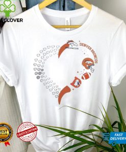 Denver Broncos Football Heart Helmet Logo Gift Shirt