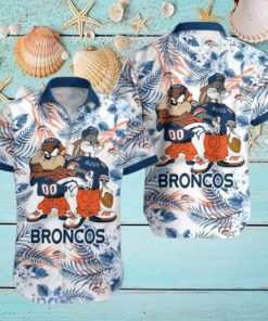 Denver Broncos Hawaiian Shirt Taz and Bugs For NFL Team