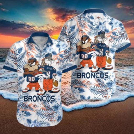 Denver Broncos Hawaiian Shirt Taz and Bugs For NFL Team
