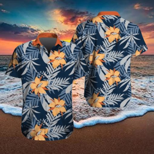 Denver Broncos Hawaiian Tracksuit Floral Outfits Button Down Shirt Beach Shorts