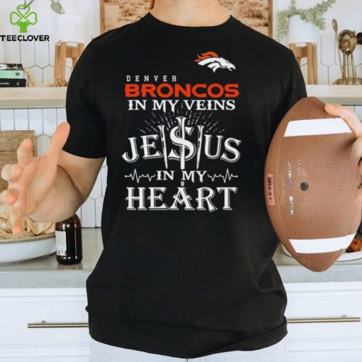 Denver Broncos In My Vien Jesus In My Heart Logo Shirt