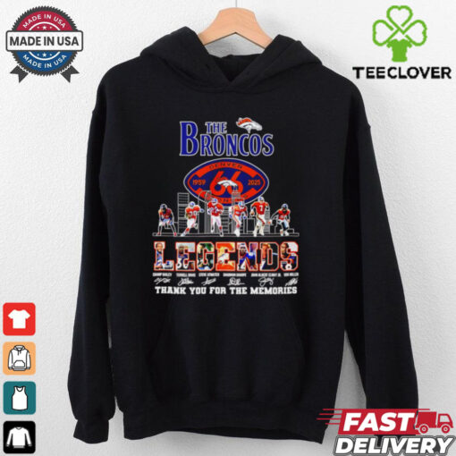 Denver Broncos Legends thank you for the memories signature city skyline shirt