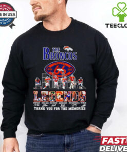 Denver Broncos Legends thank you for the memories signature city skyline shirt
