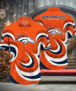 Denver Broncos Logo NFL Football Team Men Hawaiian Shirt Custom Best Football Fan Gift